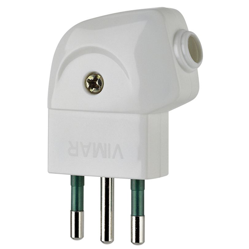 Vimar Supernova S11 2P+E 90 Degree Italian Plug, 10A, 250V, IP20, Screw Terminal