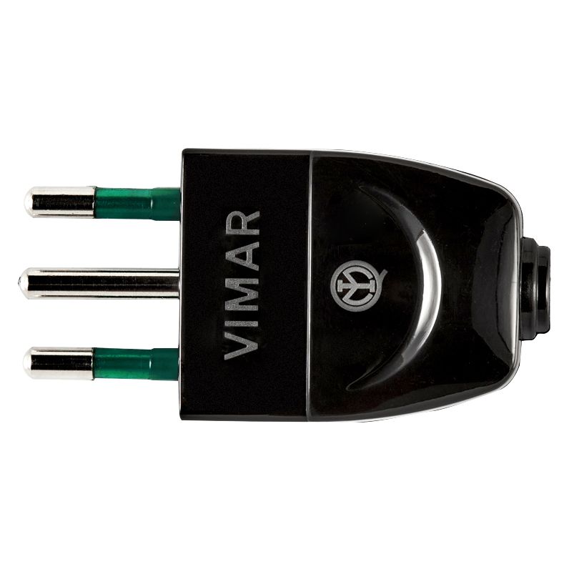 Vimar Supernova S11 2P+E Italian Axial Plug, 10A, 250V, IP20, SICURY