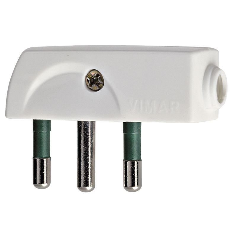 Vimar Supernova SPA17 Flat Plug, Italian Standard, 2P+E, 16A, 250V, 90 Degree Cable Entry