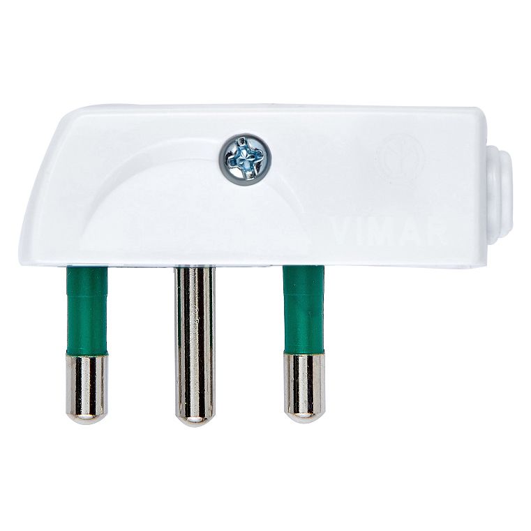 Vimar Supernova SPA17 Flat Plug, Italian Standard, 2P+E, 16A, 250V, 90 Degree Cable Entry