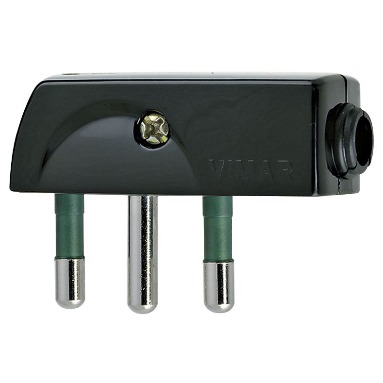 Vimar Supernova SPA17 Flat Plug, Italian Standard, 2P+E, 16A, 250V, 90 Degree Cable Entry