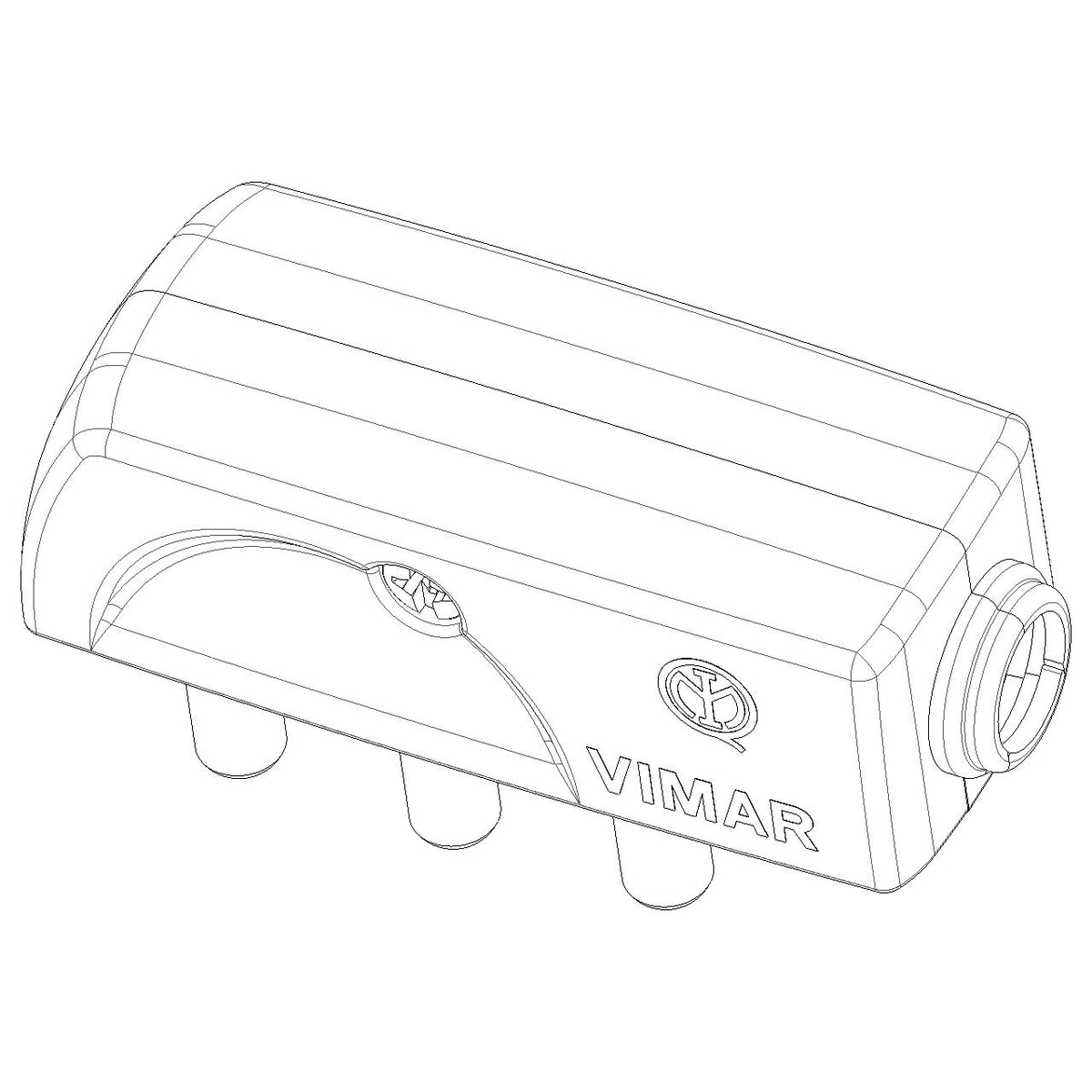 Vimar Supernova SPA17 Flat Plug, Italian Standard, 2P+E, 16A, 250V, 90 Degree Cable Entry