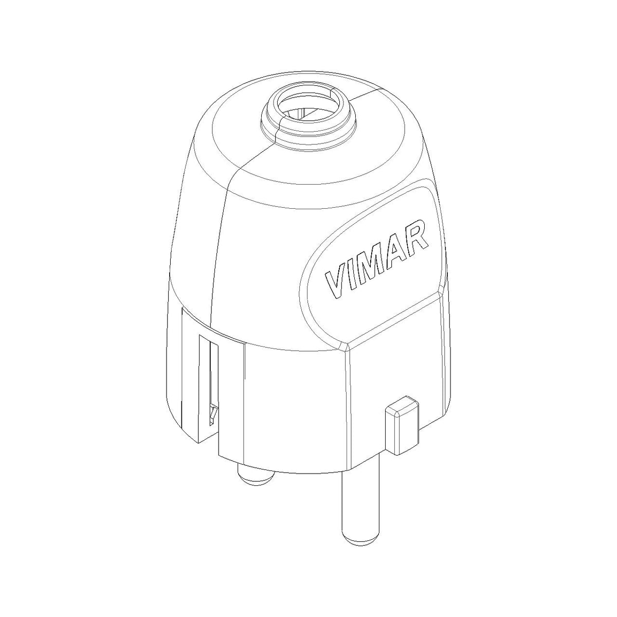 Vimar Supernova German Standard 2P+E Axial Plug, 16A, 250V, IP20, Screw Terminal, Thermoplastic