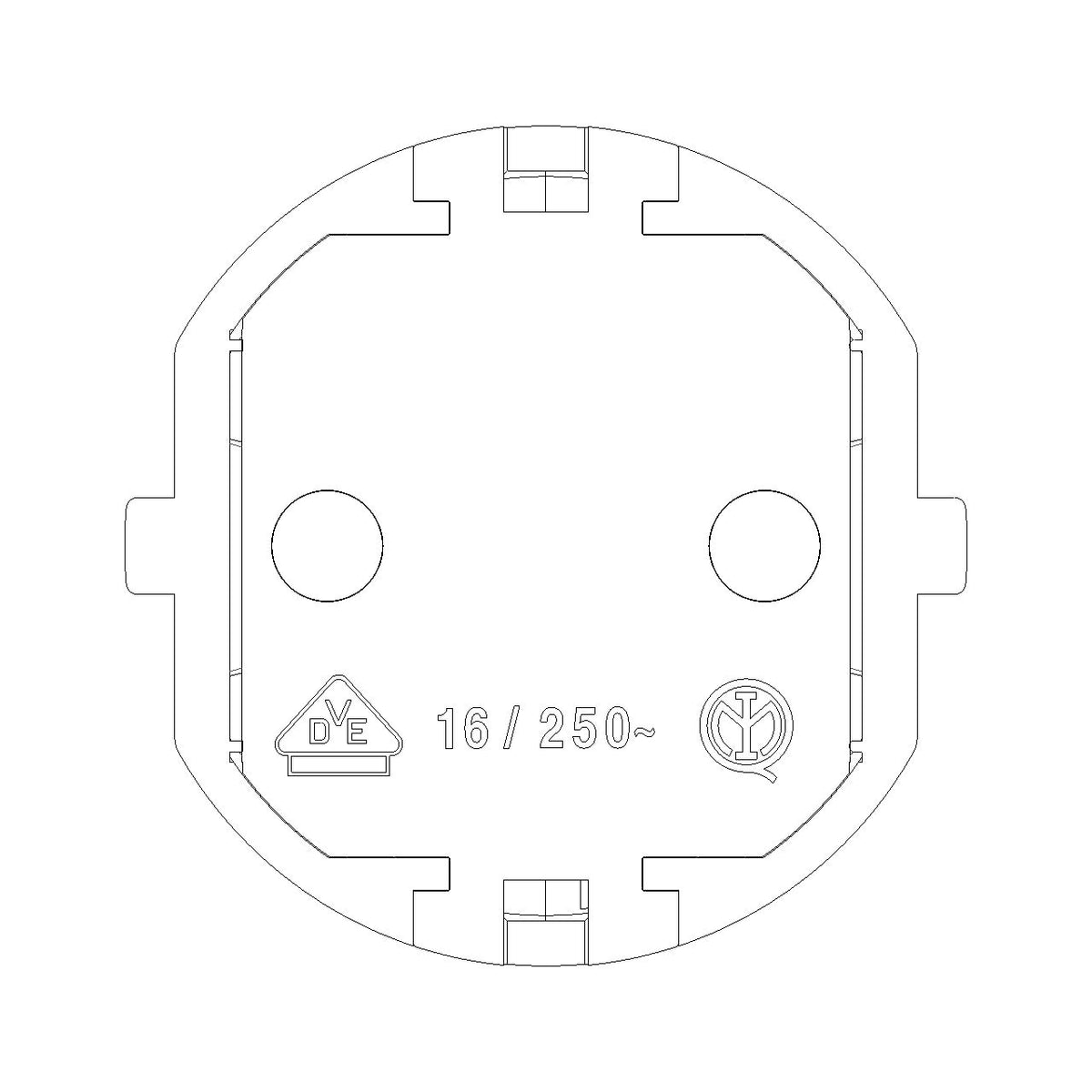 Vimar Supernova German Standard 2P+E Axial Plug, 16A, 250V, IP20, Screw Terminal, Thermoplastic