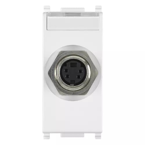 Vimar Plana S-Video Socket Connector, 4-Pin, Flush Mount, IP20