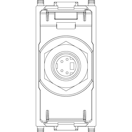Vimar Plana S-Video Socket Connector, 4-Pin, Flush Mount, IP20