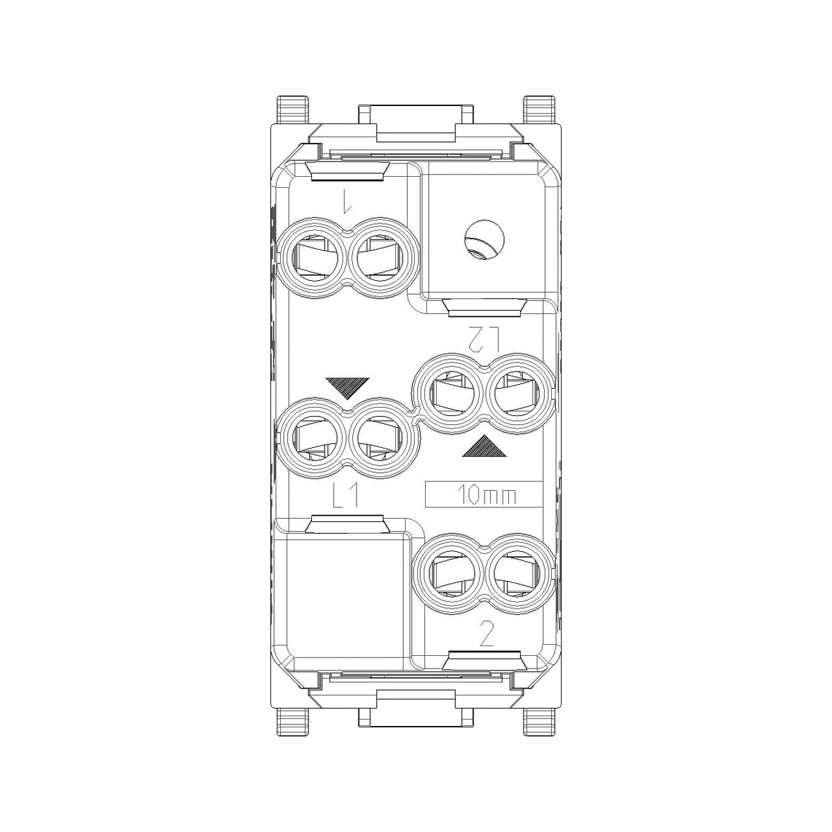 Vimar Plana Two Interlocked 1P NO+NO Push Buttons, 10A 250V, IP40