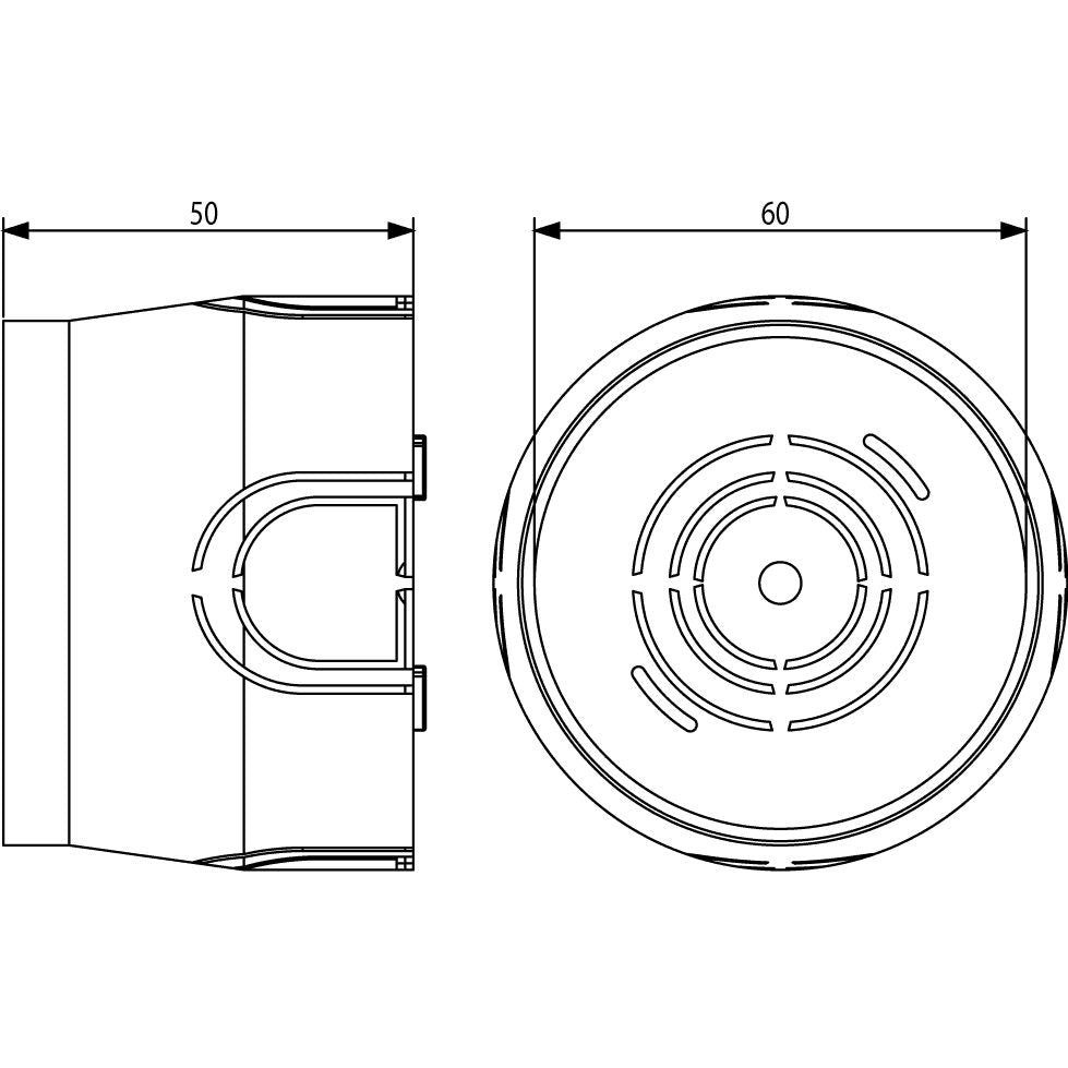 Vimar Flush Mounting Box, 60 mm, For Masonry Walls, Halogen-Free Plastic, 50 mm Inner Depth, 20/25 mm Conduit, 5 Inlets