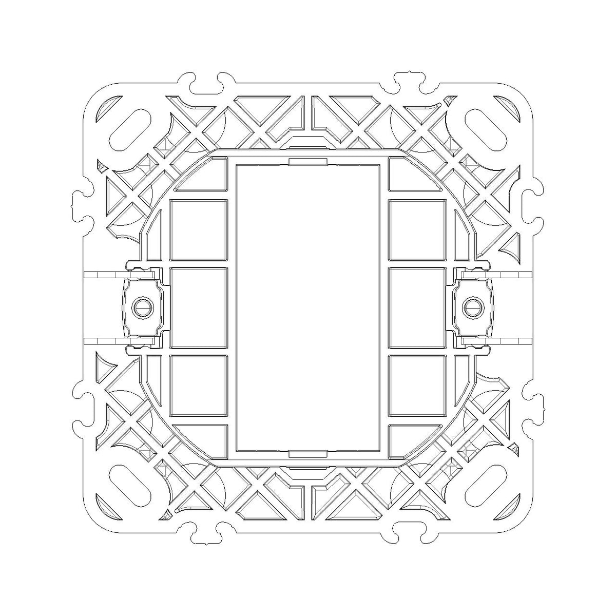 Vimar Plana 1-Module Mounting Frame with Claws, For 60 mm Flush-Mount Boxes