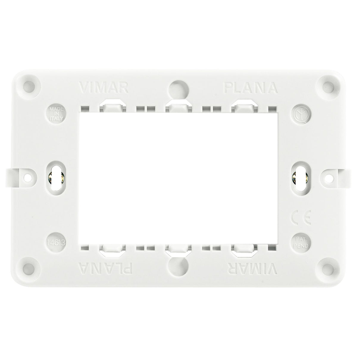 Vimar PLANA 3-Module Mounting Frame, For 3-Module Mounting Boxes, With Screws, Flush-Mounted