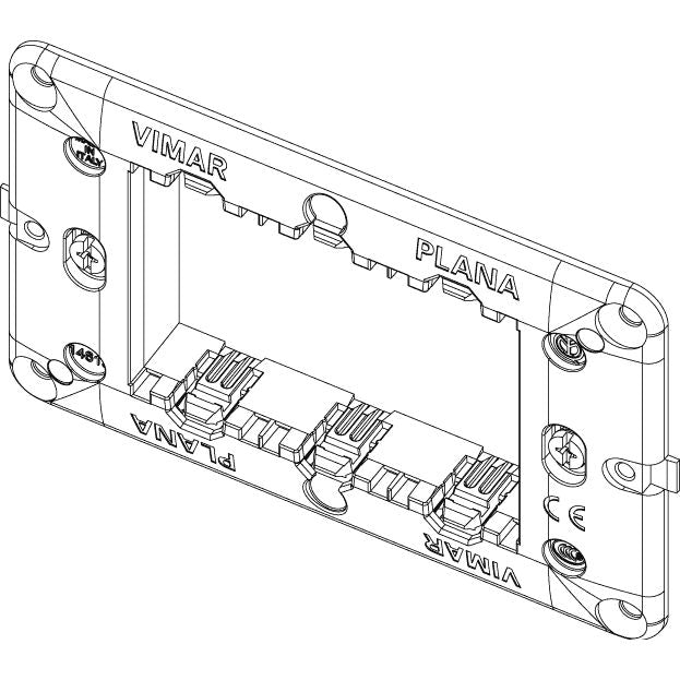 Vimar PLANA 3-Module Mounting Frame, For 3-Module Mounting Boxes, With Screws, Flush-Mounted