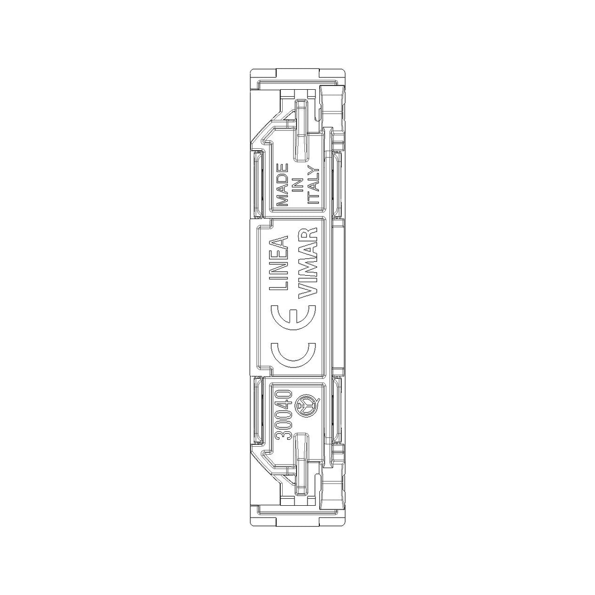 Vimar LINEA 1/2M Blank Module, Halogen-Free, IP40, Thermoplastic