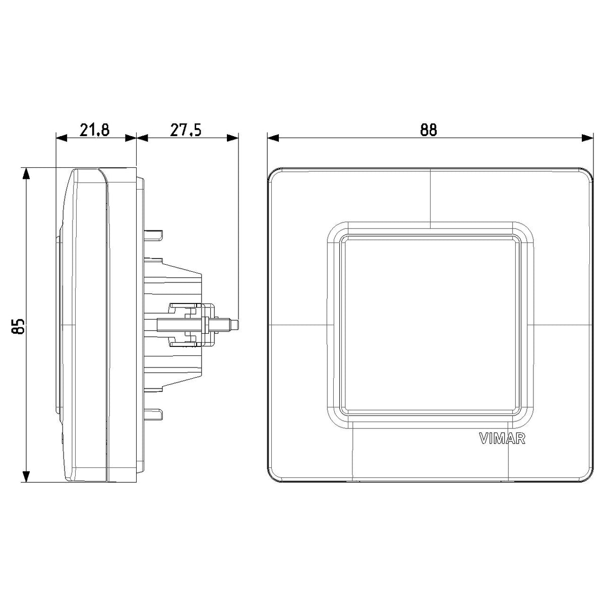 Vimar Isoset IP55 2-Module Cover Plate, For Eikon and Plana, With Claws