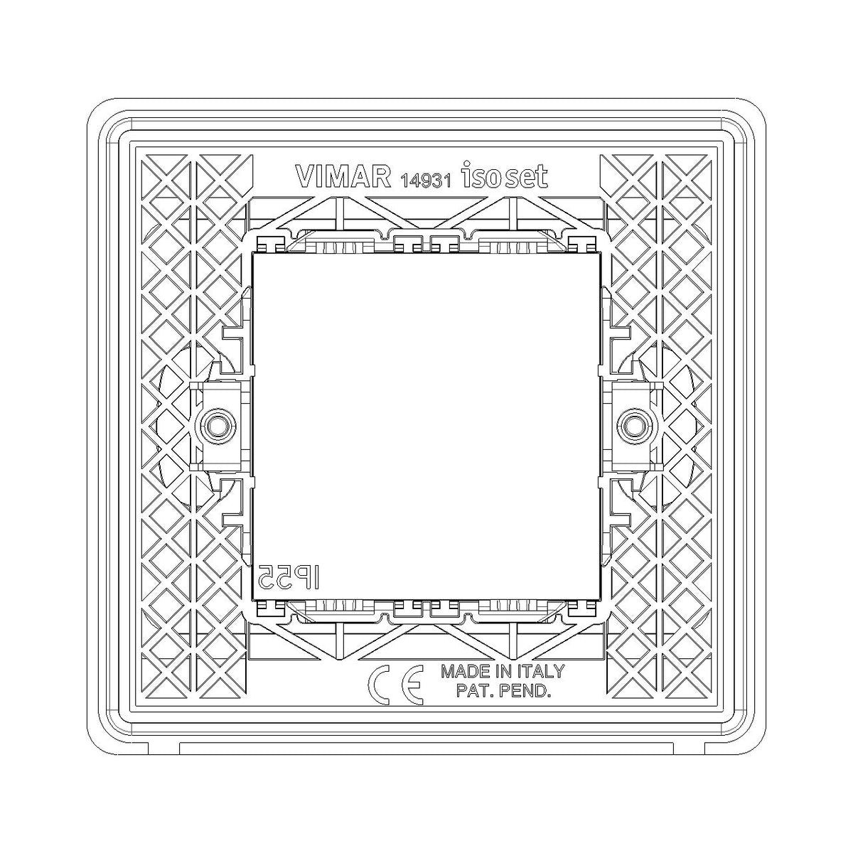 Vimar Isoset IP55 2-Module Cover Plate, For Eikon and Plana, With Claws