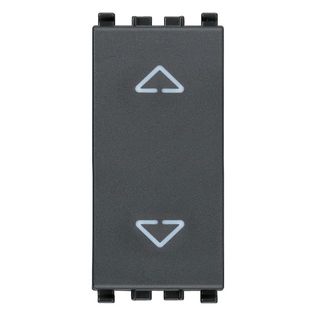 Vimar EIKON 2P 10A 2-Way Push Button, 250V, 6-Terminal, IP40, Central OFF Position