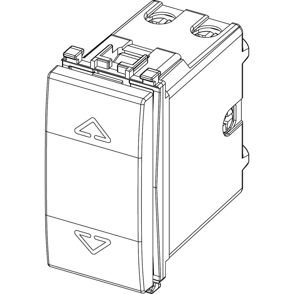 Vimar EIKON 2P 10A 2-Way Push Button, 250V, 6-Terminal, IP40, Central OFF Position