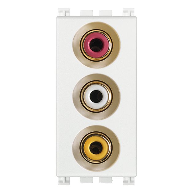Vimar ARKÉ 3 RCA Connector Socket, 1 Module, IP20, Flush-Mounted, Screw Terminals