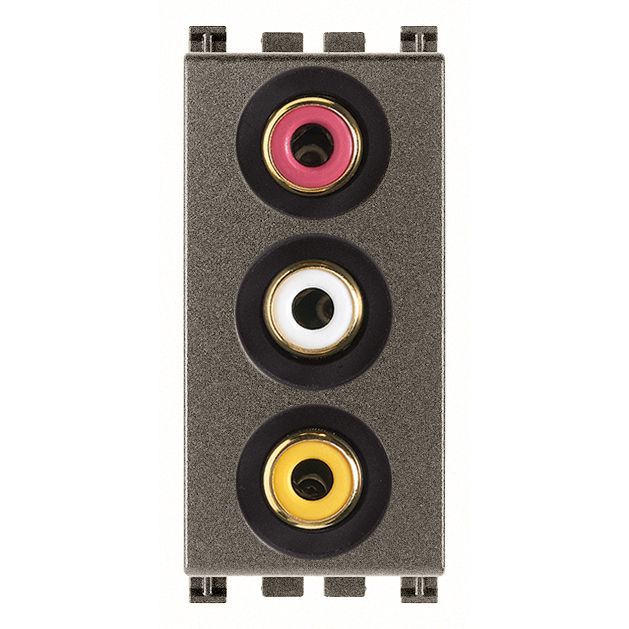 Vimar ARKÉ 3 RCA Connector Socket, 1 Module, IP20, Flush-Mounted, Screw Terminals