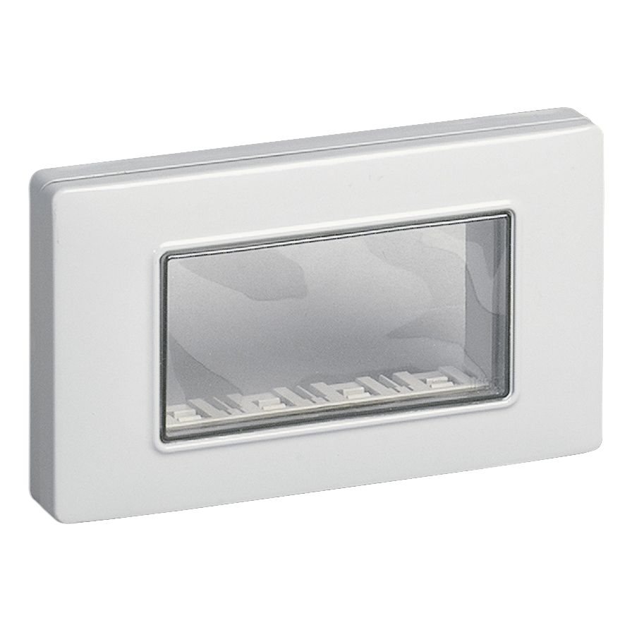 Vimar 4-Module IP55 Cover Plate, For Eikon and Plana Series, For 4-Module Flush Mounting Boxes, With Screws