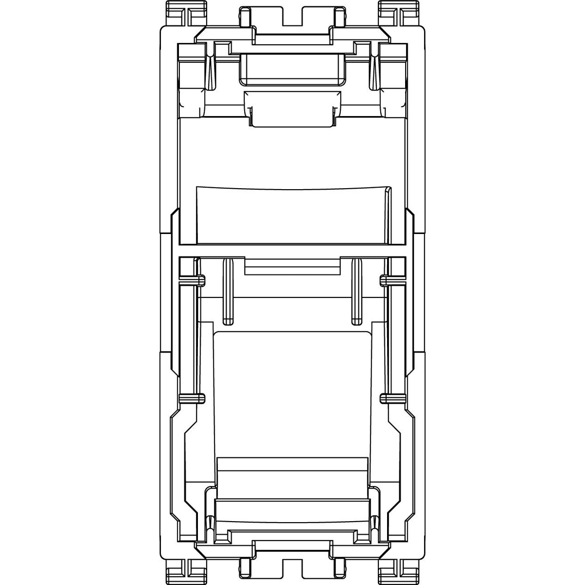 Vimar ARKÉ RJ45 Slanting Keystone Adaptor, 1 Module, Label Space