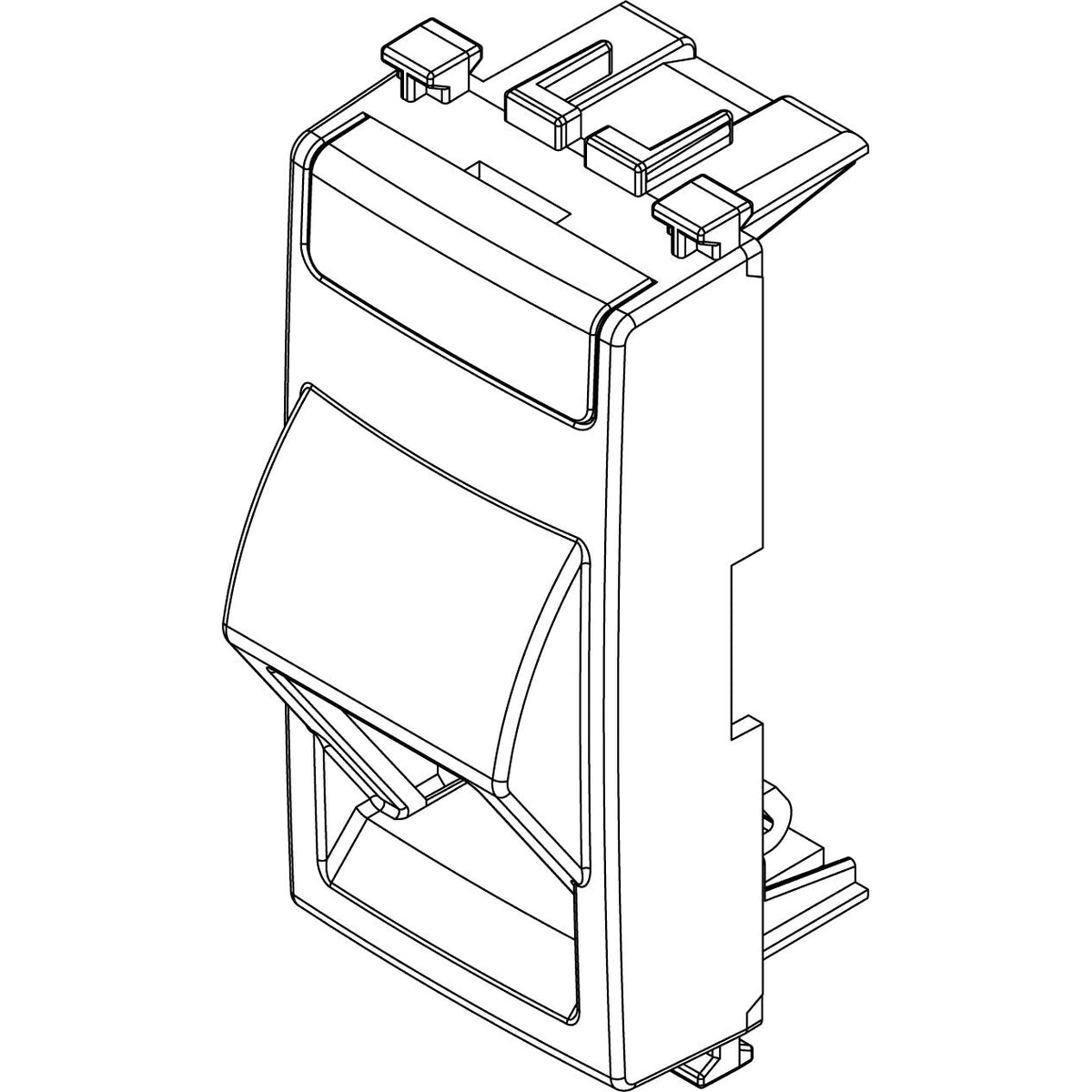 Vimar ARKÉ RJ45 Slanting Keystone Adaptor, 1 Module, Label Space