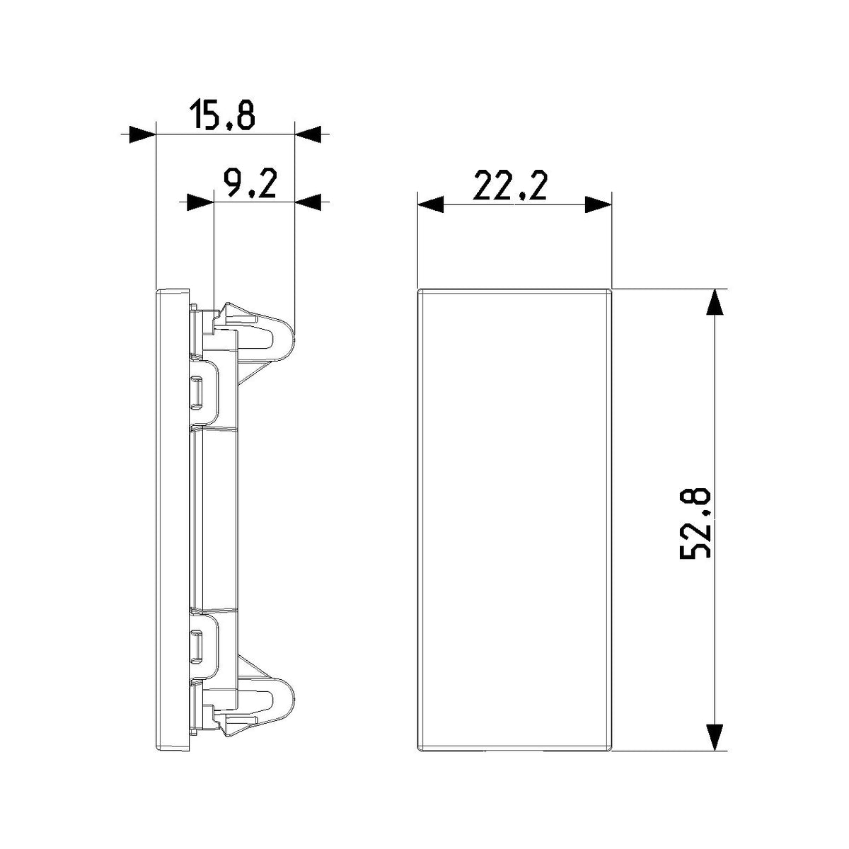 Vimar LINEA 1-Module Blank Module, 250V, IP40, Built-In, Thermoplastic, Halogen-Free