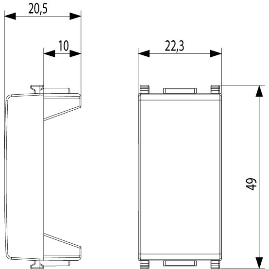 Vimar Plana 1M Blank Module, Built-In, Halogen-Free Thermoplastic