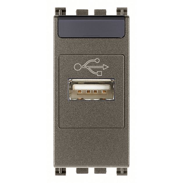 Vimar ARKÉ USB Outlet, 1 Module, IP20, Flush Mount, Screw Terminals