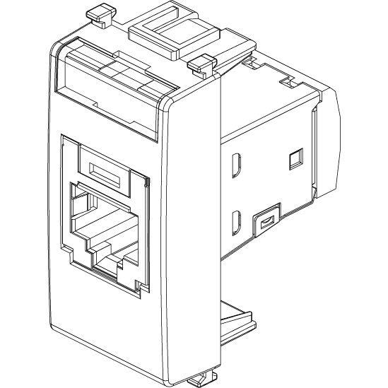 Vimar Plana Series RJ45 Cat5e Panduit Outlet, T568A/B, 8 Contacts