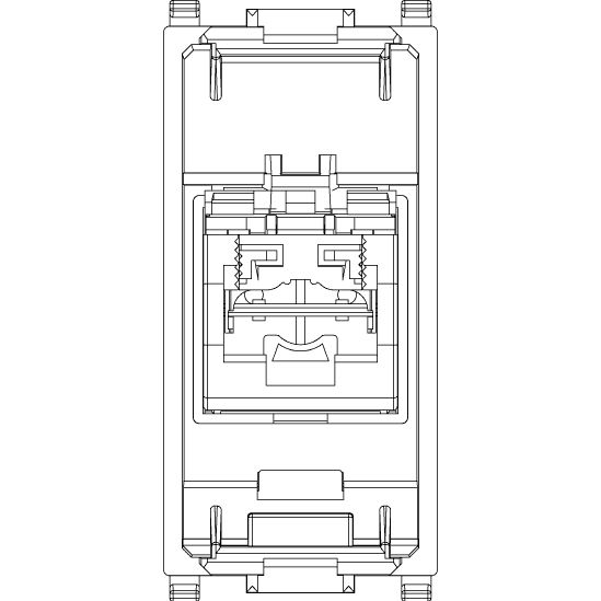 Vimar Plana Series RJ45 Cat5e Panduit Outlet, T568A/B, 8 Contacts