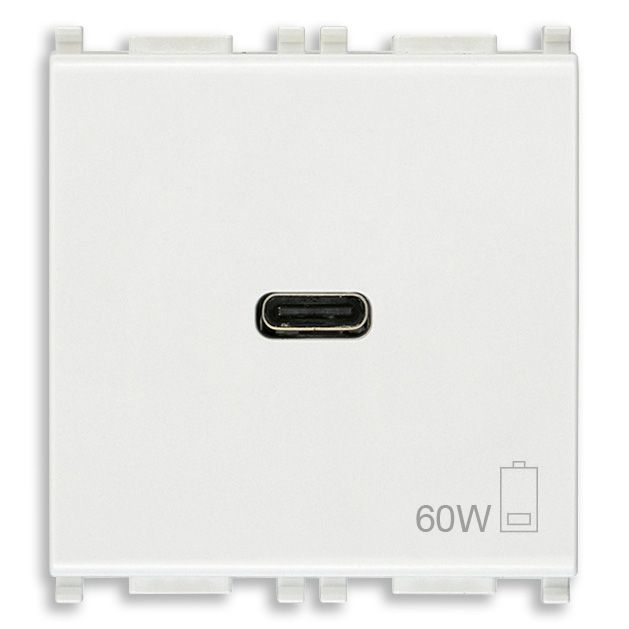 Vimar Plana 2-Module USB-C Supply Unit, Power Delivery, 120-240V