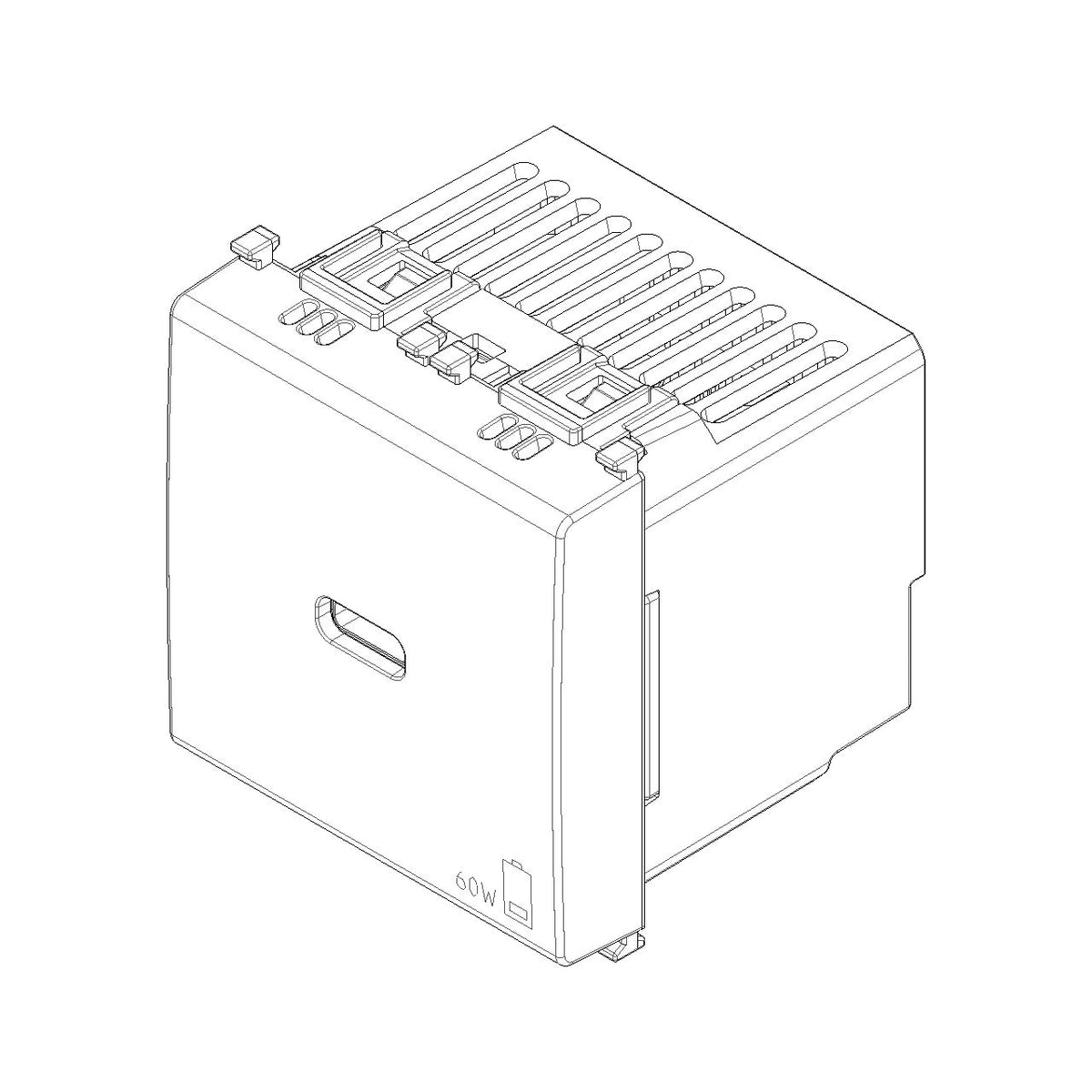 Vimar Plana 2-Module USB-C Supply Unit, Power Delivery, 120-240V