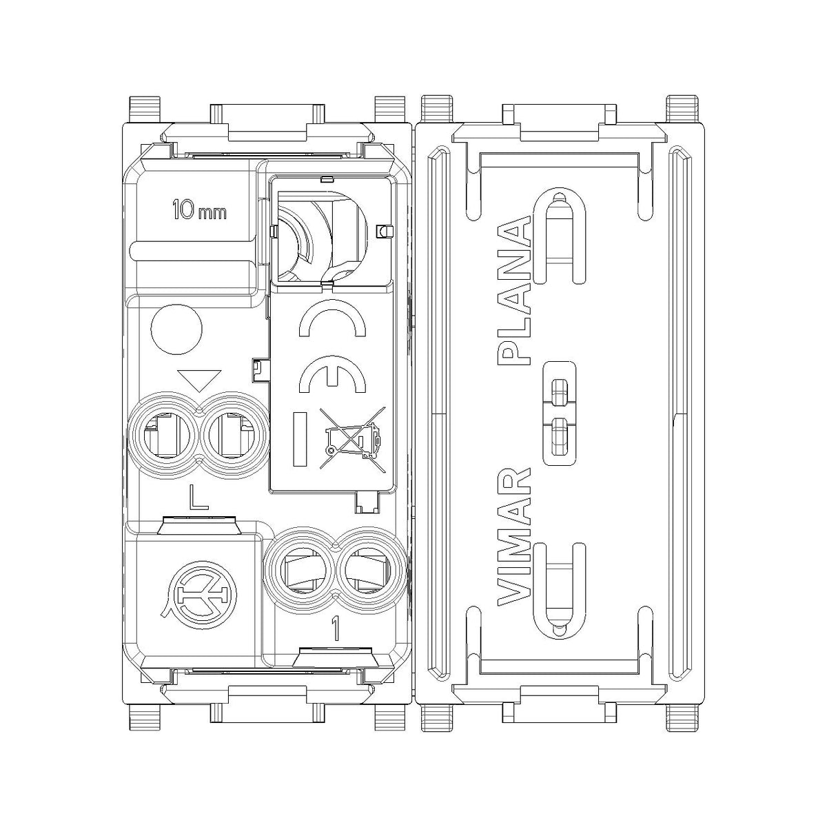 Vimar Plana 1P 16AX 1-Way Switch, 250V, IP40, Flush Mount