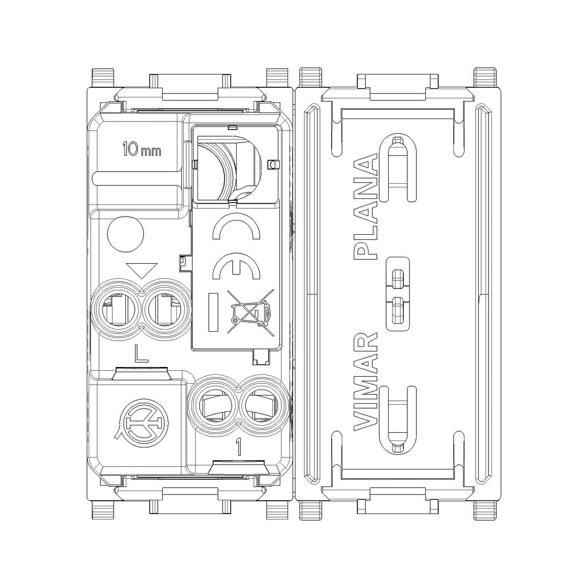 Vimar Plana 1P 16AX 1-Way Switch, 250V, IP40, Flush Mount