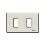 Vimar 8000 Series 2-Module Cover Plate, For 3-Module Flush Mounting Boxes, Snap Fixing