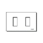 Vimar 8000 Series 2-Module Cover Plate, For 3-Module Flush Mounting Boxes, Snap Fixing