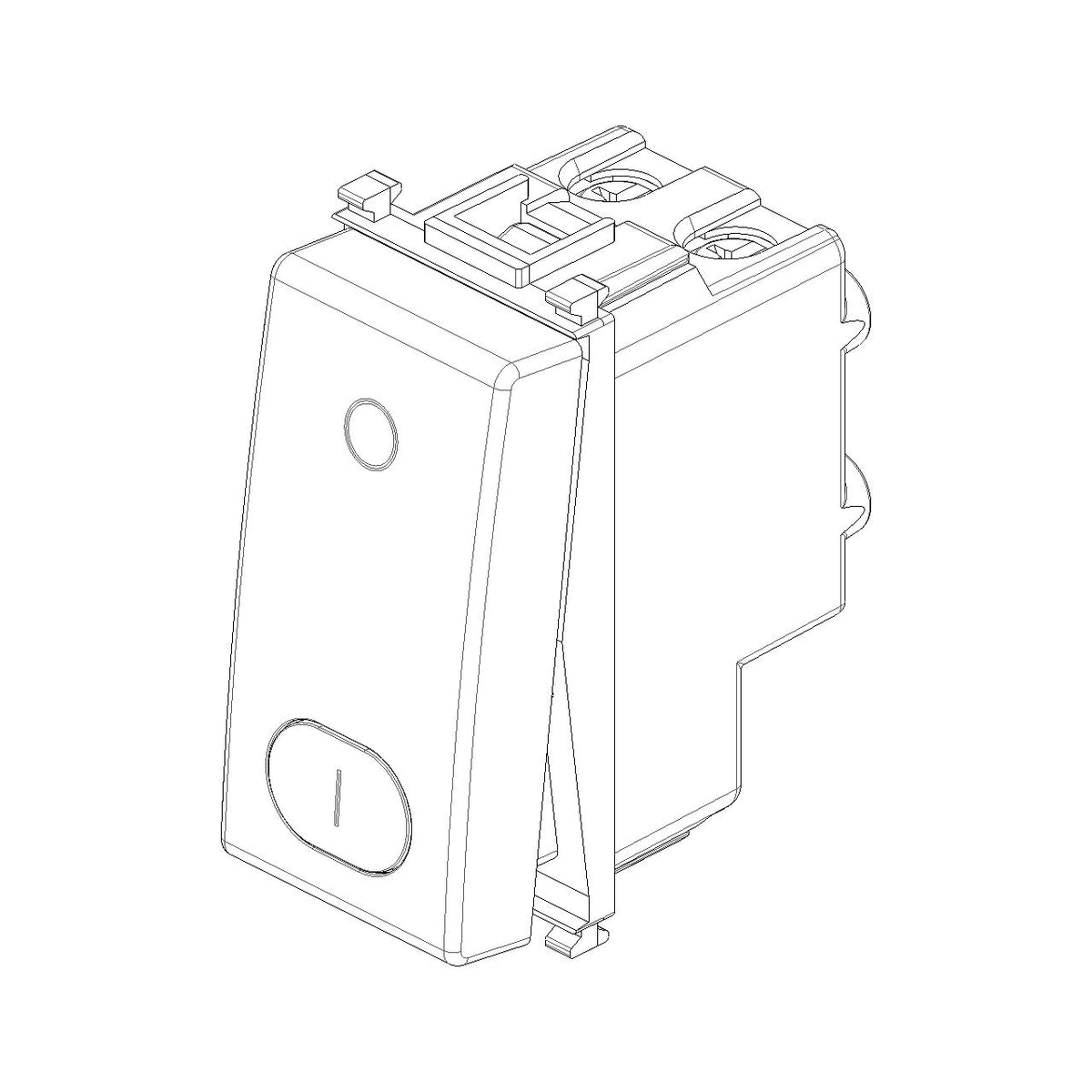 Vimar Plana 2P 1-Way Switch, 16AX, 250V, Lightable