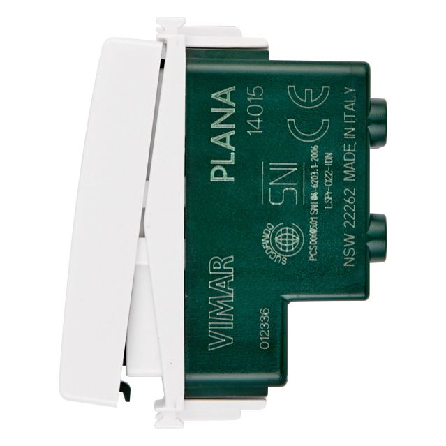 Vimar Plana 2P 1-Way Switch, 16AX, 250V, Lightable