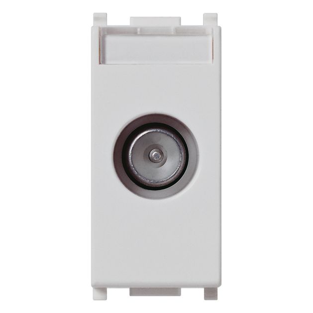 Vimar Plana TV-RD-SAT Coaxial Socket Outlet, 5-2400 MHz, Male Connector, Snap Mounting