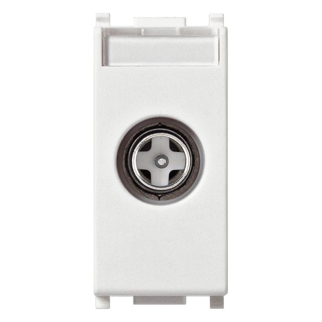 Vimar Plana TV-RD-SAT Coaxial Socket Outlet, 5-2400 MHz, Male Connector, Snap Mounting