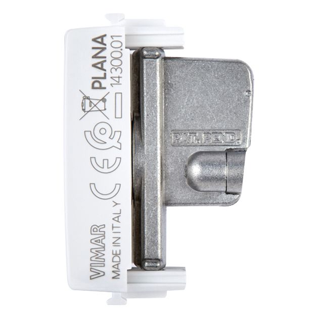 Vimar Plana TV-RD-SAT Coaxial Socket Outlet, 5-2400 MHz, Male Connector, Snap Mounting