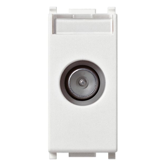Vimar Plana TV-RD-SAT Coaxial Socket Outlet, 5-2400 MHz, Male Connector, Snap Mounting