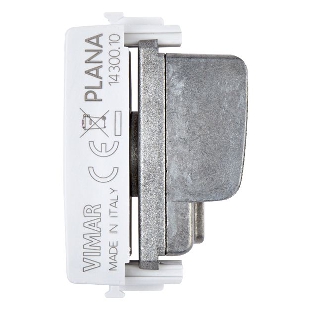 Vimar Plana TV-RD-SAT Coaxial Socket Outlet, 5-2400 MHz, Male Connector, Snap Mounting