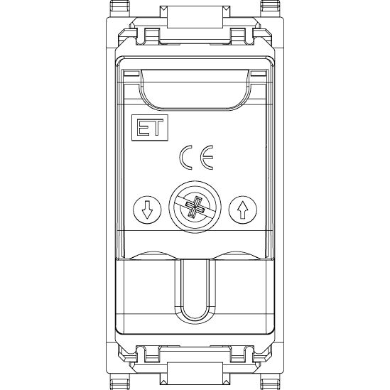 Vimar Plana TV-RD-SAT Coaxial Socket Outlet, 5-2400 MHz, Male Connector, Snap Mounting