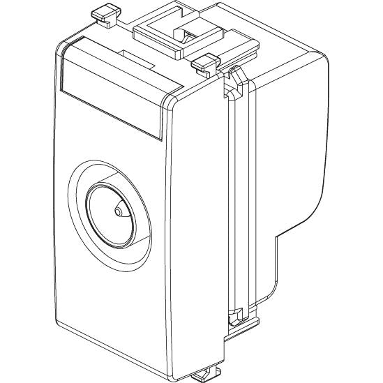 Vimar Plana TV-RD-SAT Coaxial Socket Outlet, 5-2400 MHz, Male Connector, Snap Mounting
