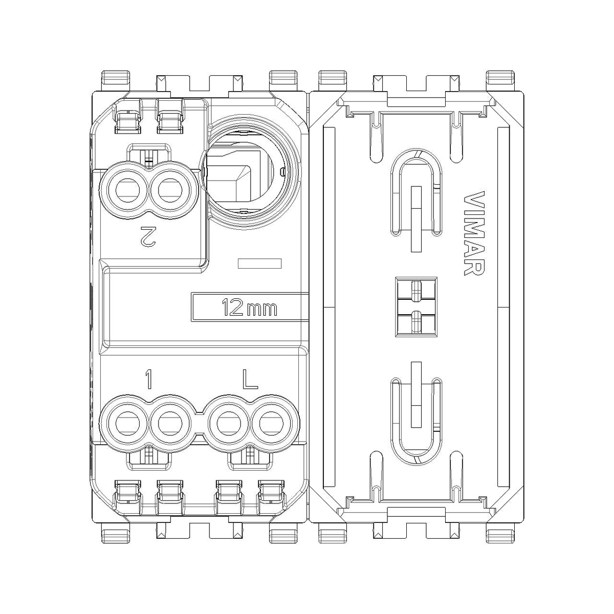 Vimar Eikon 1P 10AX 2-Way Screwless Switch, 250V, IP40, Flush-Mounted, Push-In Clamp