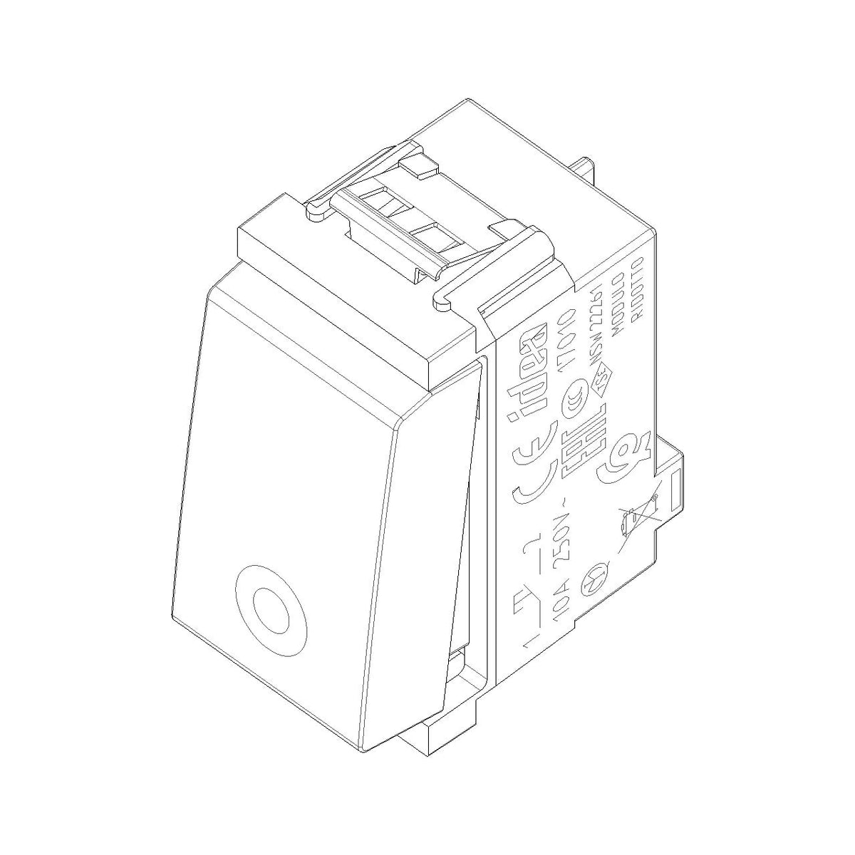 Vimar IDEA Series General Symbol Push Button, 1P NO, 10A, 250V, IP40