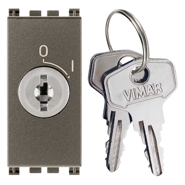 Vimar ARKÉ 2P NO Key-Operated Push Button, 16A, 250V, IP40