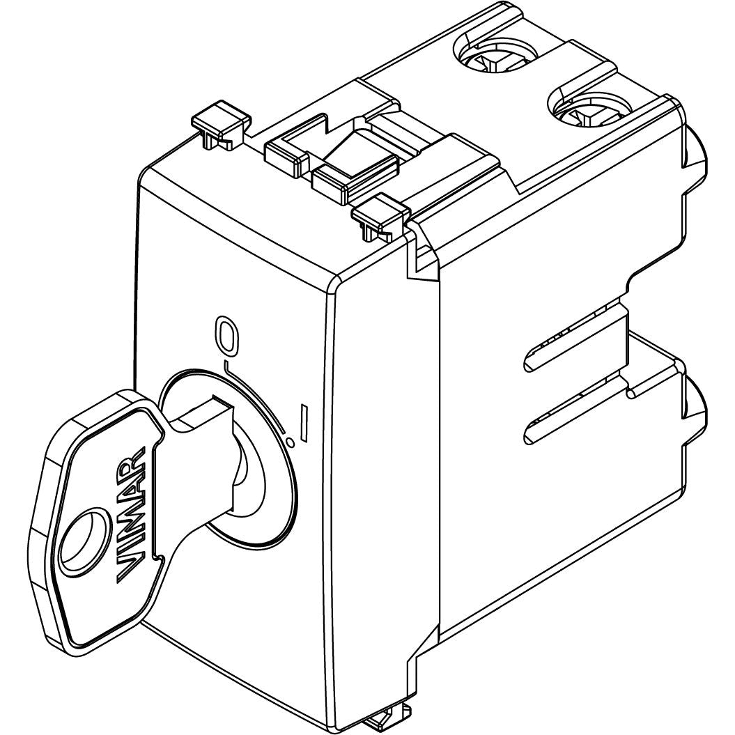 Vimar ARKÉ 2P NO Key-Operated Push Button, 16A, 250V, IP40