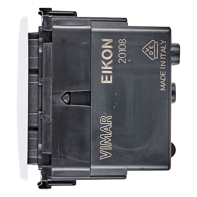 Vimar Eikon Axial 1P NO Push Button, 10A, 250V, Lightable, IP40